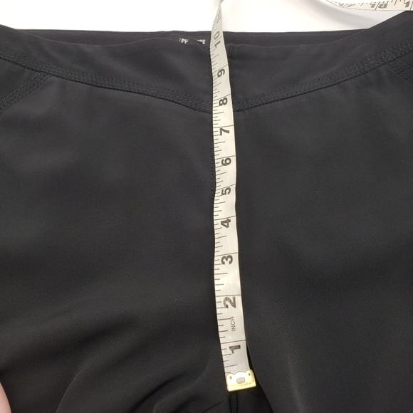 PHILIPPE Adec Paris Women US 6 black trousers pants front zip pockets Poly blend - Picture 7 of 11